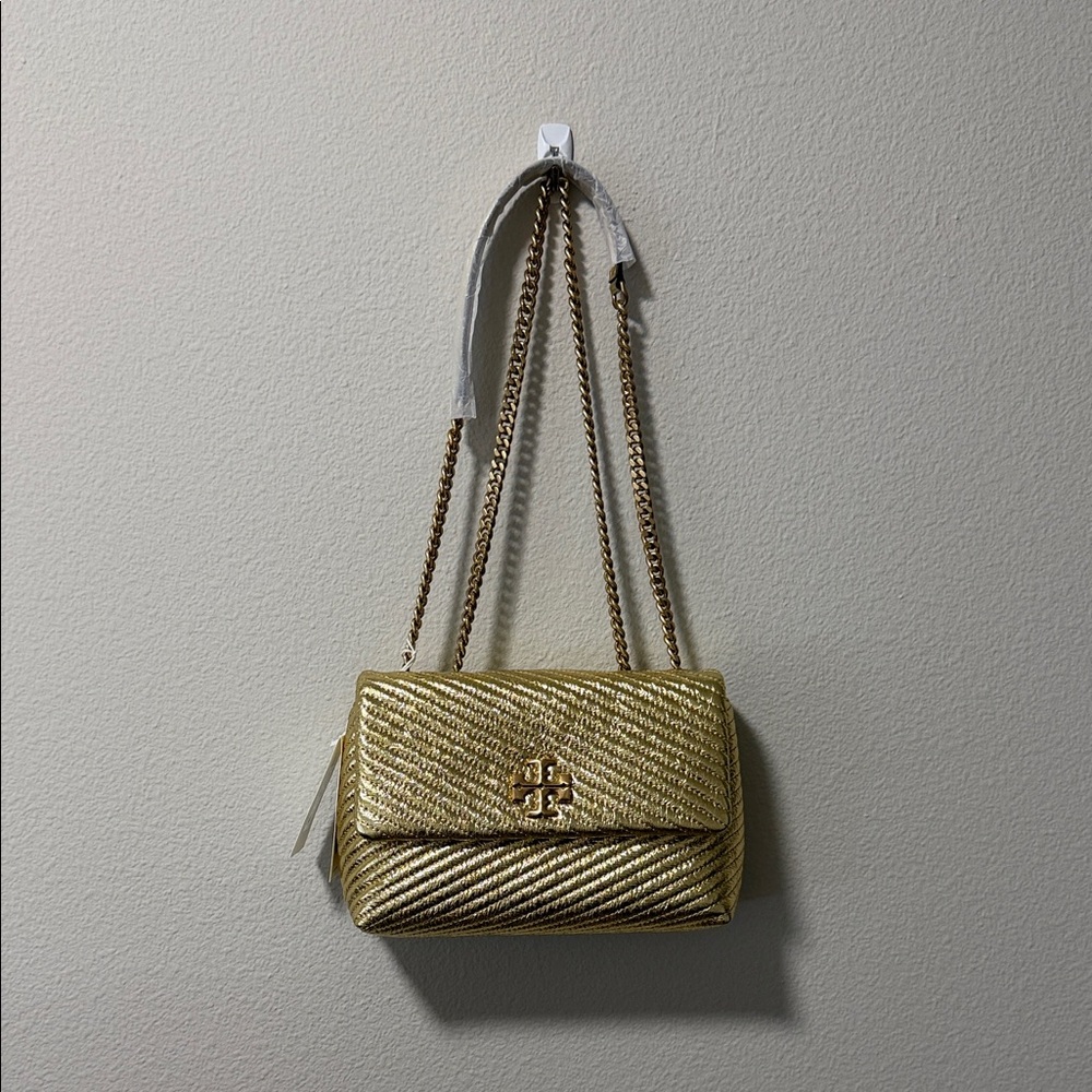 Tory Burch Gold Quilted Crossbody Bag